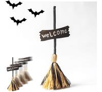Floating Witch Broom, 2025 New Halloween Moving Broom, Realistic Floating & Walking Motion, Eerie Red LED Glow & Creepy Sound Effects, For Scaring Guests or Delighting Partygoers (1PCS)