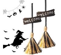 Floating Witch Broom, Halloween Magical Witch Brooms, Witches Broomstick With Spooky Laughing, Animated Haunted Dancing Moving Broomstick For Indoor Party Home DéCor (2pcs)