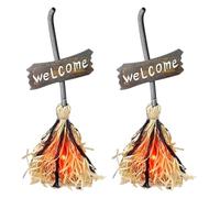 Floating Witch's Broom, Animated Haunted Dancing Moving Brooms, Halloween Witch Flying Broom with Spooky Laughing for Halloween Party Decoration Gift (2 Pcs)