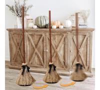 Floating Witch's Broom Halloween Decor - Animated Light up Moving Broomstick with Spooky Sounds, Dancing Magic Witch Broom for Indoor Porch Halloween Party Decorations