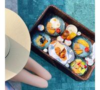 Floating Woven Tray for Swimming Pool and Spa - Perfect for Leisure and Relaxation, Holds Essentials at Parties and Sandbars