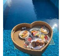 Floating Woven Tray for Swimming Pool and Spa - Perfect for Leisure and Relaxation, Holds Essentials at Parties and Sandbars