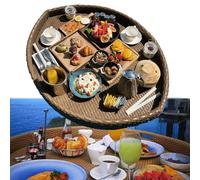 Floating Woven Tray for Swimming Pool and Spa - Perfect for Leisure and Relaxation, Holds Essentials at Parties and Sandbars