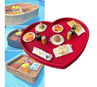 Floating Woven Tray for Swimming Pool and Spa - Perfect for Leisure and Relaxation, Holds Essentials at Parties and Sandbars