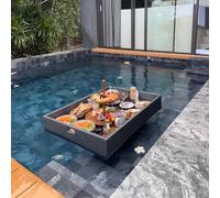 Floating Woven Tray for Swimming Pool and Spa - Perfect for Leisure and Relaxation, Holds Essentials at Parties and Sandbars