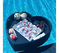 Floating Woven Tray for Swimming Pool and Spa - Perfect for Leisure and Relaxation, Holds Essentials at Parties and Sandbars