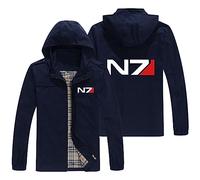 FLOATING Zipped Fishing Hoodie N.7, Breathable Hooded Sweat Jacket, Durable G.ym Wear for Jogging Work Out-Navy Blue||S