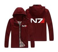 FLOATING Zipped Fishing Hoodie N.7, Breathable Hooded Sweat Jacket, Durable G.ym Wear for Jogging Work Out-Red||S