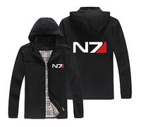 FLOATING Zipped Fishing Hoodie N.7, Breathable Hooded Sweat Jacket, Durable G.ym Wear for Jogging Work Out-Black||M