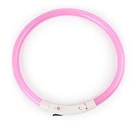 floatofly Ultra Bright Rechargeable LED Safety Collar Night Flashing Luminous USB Charging Pet Dog Puppy Neck Collar Rechargeable Battery Pink 50cm