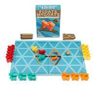 Floats McGoats Light Strategy Board Game, Goat Raft Building, 2-4 Players | Ages 10 and Up, 15-30 Min Play, 24 Mama Goats, 4 Baby Goats, 48 Sticks, 1 Shark & 1 twelve-sided die