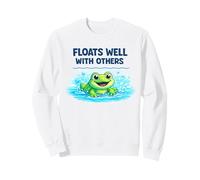 Floats Well With Others Funny Hippo Kids Boys Girls Sweatshirt