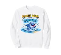 Floats Well With Others Funny Hippo Kids Boys Girls Sweatshirt
