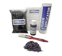 FLOC-KING Professional Flocking Kit (Anthracite Grey) - 1mm Nylon Flock for Automotive Dashboards, Interior Restoration, Woodwork & Crafts - DIY Set with Specialised Adhesive & Applicator