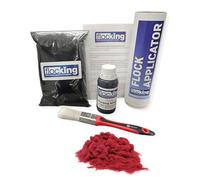 FLOC-KING Professional Flocking Kit (Bourdeaux Red) - 1mm Nylon Flock for Automotive Dashboards, Interior Restoration, Woodwork & Crafts - DIY Set with Specialised Adhesive & Applicator