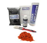FLOC-KING Professional Flocking Kit (Burnt Orange) - 1mm Nylon Flock for Automotive Dashboards, Interior Restoration, Woodwork & Crafts - DIY Set with Specialised Adhesive & Applicator