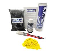 FLOC-KING Professional Flocking Kit (Canary Yellow) - 1mm Nylon Flock for Automotive Dashboards, Interior Restoration, Woodwork & Crafts - DIY Set with Specialised Adhesive & Applicatorc