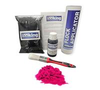 FLOC-KING Professional Flocking Kit (Hot Pink) - 1mm Nylon Flock for Automotive Dashboards, Interior Restoration, Woodwork & Crafts - DIY Set with Specialised Adhesive & Applicator