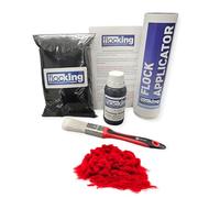 FLOC-KING Professional Flocking Kit (Pillar Box Red) - 1mm Nylon Flock for Automotive Dashboards, Interior Restoration, Woodwork & Crafts - DIY Set with Specialised Adhesive & Applicator