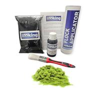 FLOC-KING Professional Flocking Kit (Pistachio Green) - 1mm Nylon Flock for Automotive Dashboards, Interior Restoration, Woodwork & Crafts - DIY Set with Specialised Adhesive & Applicator