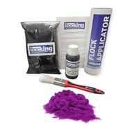FLOC-KING Professional Flocking Kit (Purple) - 1mm Nylon Flock for Automotive Dashboards, Interior Restoration, Woodwork & Crafts - DIY Set with Specialised Adhesive & Applicator