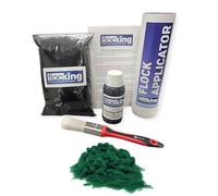 FLOC-KING Professional Flocking Kit (Racing Green) - 1mm Nylon Flock for Automotive Dashboards, Interior Restoration, Woodwork & Crafts - DIY Set with Specialised Adhesive & Applicator