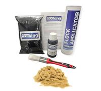 FLOC-KING Professional Flocking Kit (Sand Beige) - 1mm Nylon Flock for Automotive Dashboards, Interior Restoration, Woodwork & Crafts - DIY Set with Specialised Adhesive & Applicator