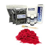 FLOC-KING Triple Flocking Kit for Car Dashboards & Interiors - Professional DIY Flock Application Set - Includes 3sqm Nylon Fibres, Adhesive & Applicator (Chilli Red)