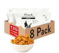 Flock Keto Chicken Skin Chips, Original Flavour, Low Carbohydrate, Protein Rich, Sugar-Free, Gluten Free, Chicken Chips for Humans, Crispy Chicken Chips, 1 Ounce (Pack of 8)
