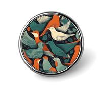 Flock of Birds Badge Holder Exquisite Round Badge with Picture Pin DIY Button Badges Personalized Metal Button Pin Fashion Brooch Crafts Gifts Clothes Decorative Pins
