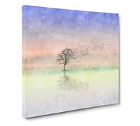 Flock of Birds Leaving the Tree Canvas Print | Gallery Wrapped 30mm Frame Wall Art | 14x14 inches | Ready to Hang | Modern Landscape Picture | Living Room Bedroom Lounge Office