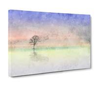 Flock Of Birds Leaving The Tree Canvas Print | Gallery Wrapped 30mm Frame Wall Art | 20x14 inches | Ready to Hang | Modern Landscape Picture | Living Room Bedroom Lounge Office