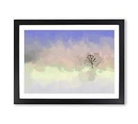 Flock Of Birds Leaving The Tree In Abstract Modern Art Framed Print | A4 Black Framed Wall Art | Ready to Hang | Abstract Floral Picture | Living Room Bedroom Lounge Office