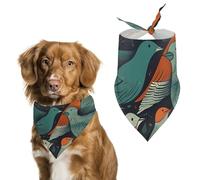 Flock of Birds Pet Scarf Adjustable Pet Accessories Triangular Scarf Washable Floral Print Puppy Bib Bandana Stylish Comfortable Cat Scarves for Holiday Scarfs