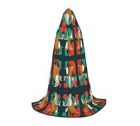 Flock Of Birds Print Hooded Wizard Robe Halloween Cloak Medieval Renaissance Cosplay Christmas Party Outfits