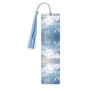 Flock of Birds Print Wooden Bookmarks Tassel Bookmark Book Marks Reading Accessories,for Book Lovers Teachers