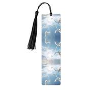 Flock of Birds Print Wooden Bookmarks Tassel Bookmark Book Marks Reading Accessories,for Book Lovers Teachers
