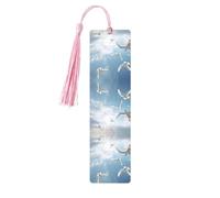 Flock of Birds Print Wooden Bookmarks Tassel Bookmark Book Marks Reading Accessories,for Book Lovers Teachers
