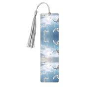 Flock of Birds Print Wooden Bookmarks Tassel Bookmark Book Marks Reading Accessories,for Book Lovers Teachers