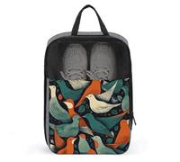 Flock of Birds Shoe Bags Foldable Breathable Portable Shoe Puches Organizer Stylish Expandable Packing Travel Shoes Bags for Sneakers Gym Luggage Closet