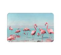Flock Of Flamingos On The Beach Printed Washable Rug- Non-Slip Area Rugs, Small Entryway Rug,Indoor Mat, Entrance Carpet 49×80 Cm