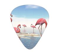 Flock Of Pink Flamingos On The Beach High-Quality, Wear-Resistant And Tough Guitar Picks Give You A Different Musical Experience