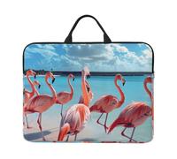 Flock Of Pink Flamingos On The Beach Print Laptop Case Sleeve Men Women School Office Travel Notebook Bag Computer Protector