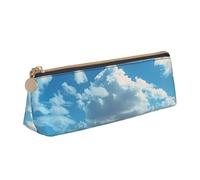 Flock of Pink Flamingos on The Beach Print Triangle Pencil Case Large-Capacity Stationery Organizer Stylish Pens Pouch