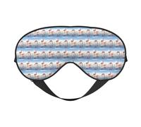 Flock of Pink Flamingos On The Beach Printing Soft Dual-Use Sleep Blocks Light Efficiently Blackout Eye Mask for Sleeping