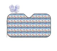 Flock Of Pink Flamingos On The Beach Printing Thickened Car Sunshade Keep Car Interior Cool.Universal Windshield Sun Shade Fit For Cars.Suvs