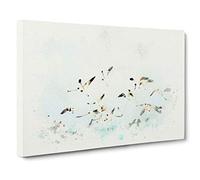 Flock of Seagulls Over the Sea Canvas Print | Gallery Wrapped 30mm Frame Wall Art | 30x20 inches | Ready to Hang | Abstract Seascape Picture | Living Room Bedroom Lounge Office