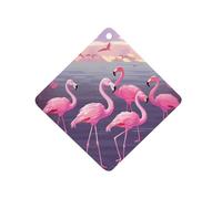 Flock of Tropical Flamingos Car Air Freshener Hanging, Long Lasting Scented Car Aromatherapy Tablets, Rhombus Fragrance Scented Cards for Vehicles, Bedroom, Wardrobe White-style