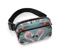 Flock of Tropical Flamingos Fanny Pack for Women Men Belt Bag Waist Bag Pack with Adjustable Strap for Travel Sports Hiking, Flock of tropical flamingos, 20x13cm, Waist Bag Pack, Flock of tropical