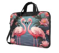 Flock of Tropical Flamingos Laptop Bag Shockproof Computer Carrying Case with Shoulder Strap Messenger Shoulder Bag Briefcase 14 inch